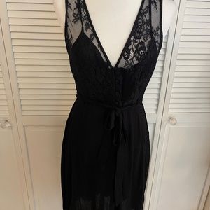 Black lace back midi dress